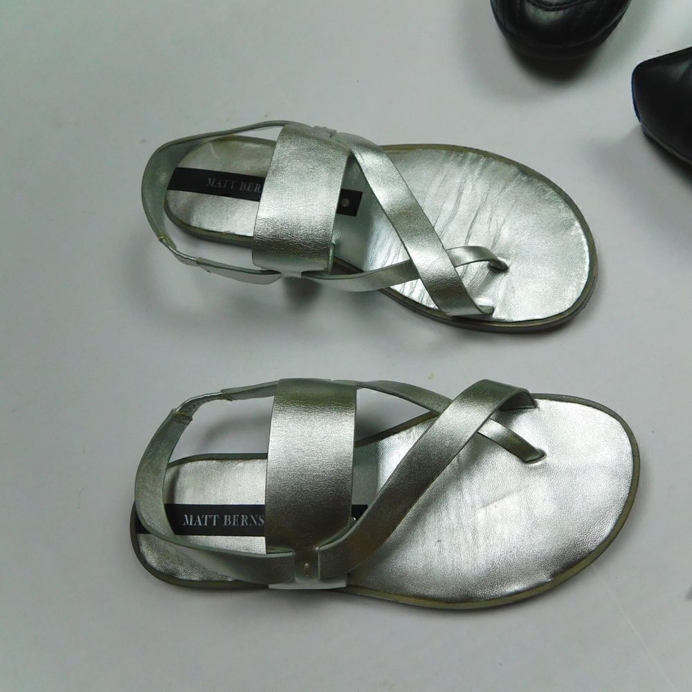 Matt Bernson Silver Sandals Size 6M